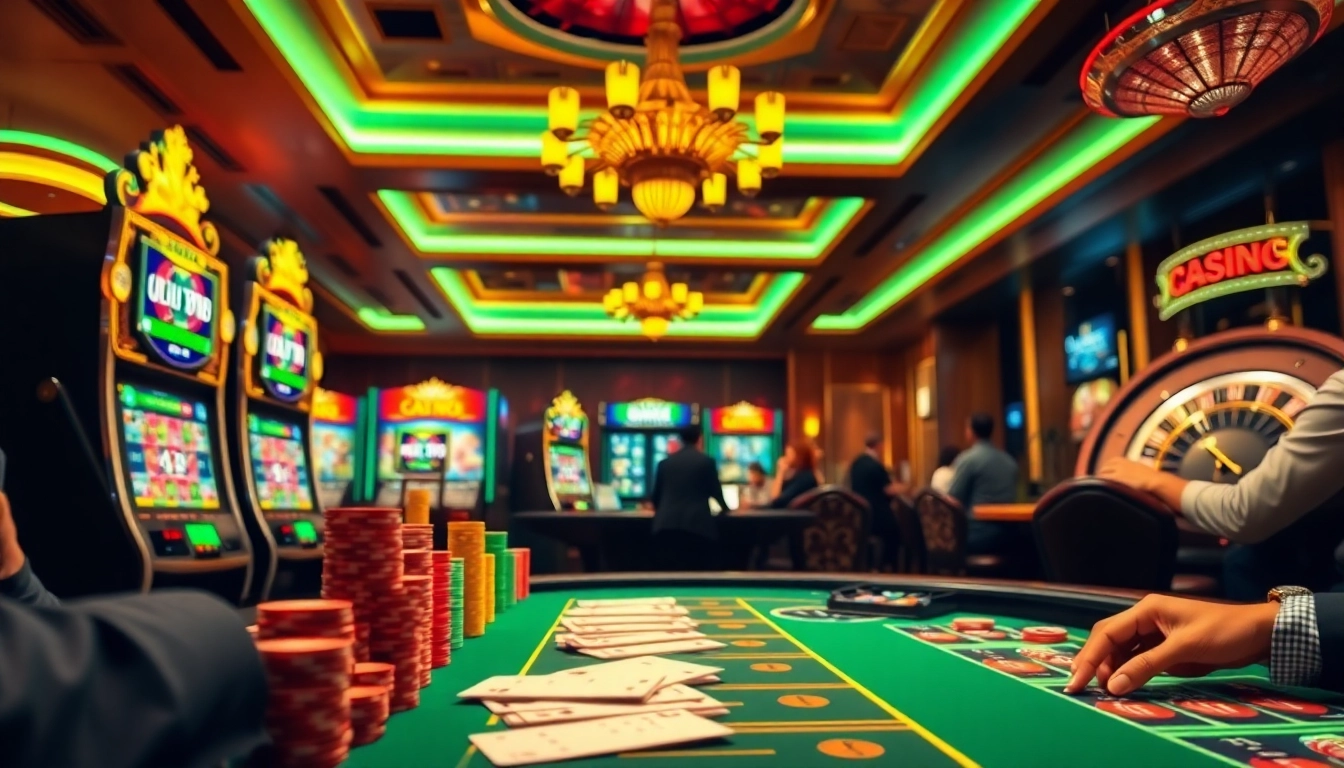Experience thrilling online gambling at https://thabethome.com/ with vibrant casino games, poker chips, and excitement.